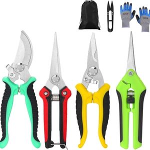 5 pack Garden Pruning Shears Stainless Steel Blades, Handheld Scissors Set